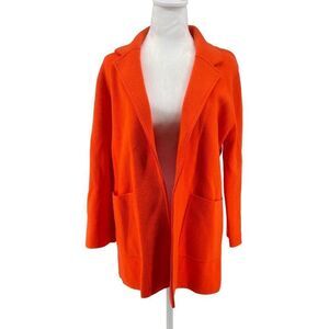 NWT J. Crew Bright Orange Knit Blazer Lapel Collar Sz S Office Quiet Luxury